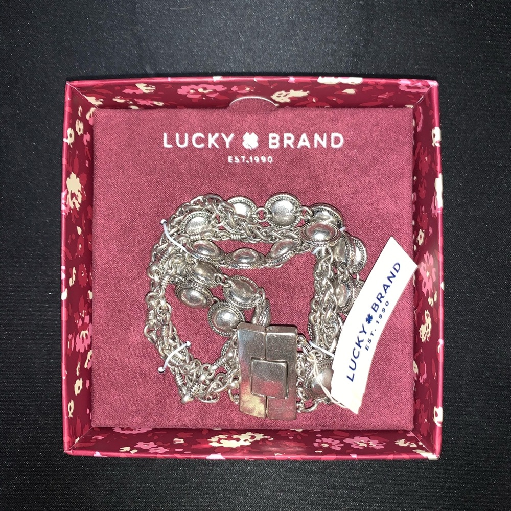 NWT Lucky Brand Silver Layered Bracelet
